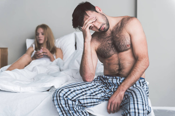 Desperate husband is exhausted from marriage problems - Foto, immagini