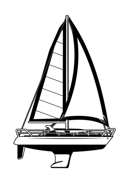 illustration of Sailing yacht - Vector, Image