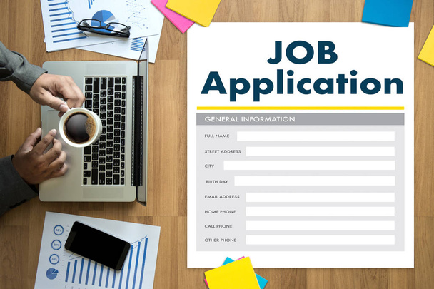 JOB Application Applicant Filling Up the Online  Profession Appl - Foto, imagen