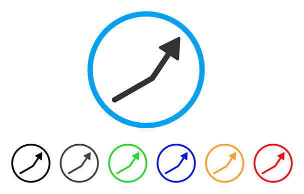 Positive Trend Arrow Rounded Icon - Vector, Imagen