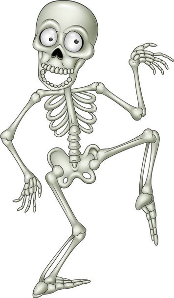 Cartoon funny human skeleton dancing - Vector, Image