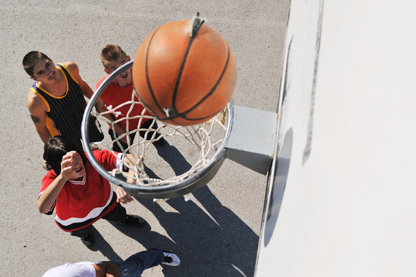 Street basketball, playing basketball outdoor - Foto, Imagem