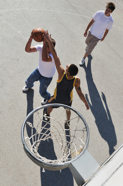 Street basketball, playing basketball outdoor - Fotoğraf, Görsel