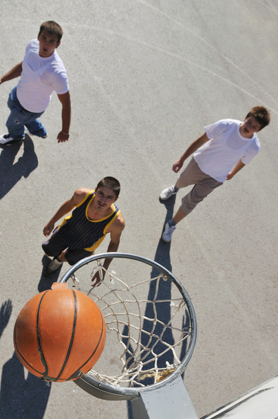 Street basketball, playing basketball outdoor - Φωτογραφία, εικόνα