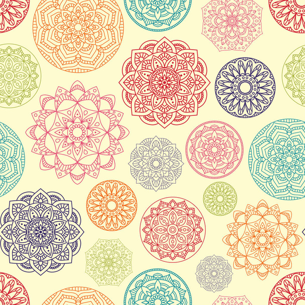 Seamless Pattern with Mandala.  - Vector, Image