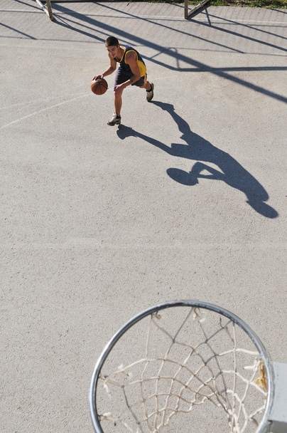 Street basketball, playing basketball outdoor - Valokuva, kuva