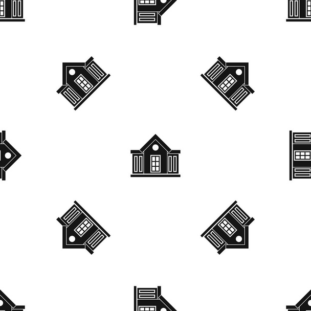 Mansion pattern seamless black - Vektor, obrázek