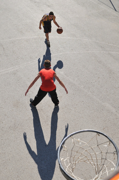 Street basketball, playing basketball outdoor - Foto, imagen