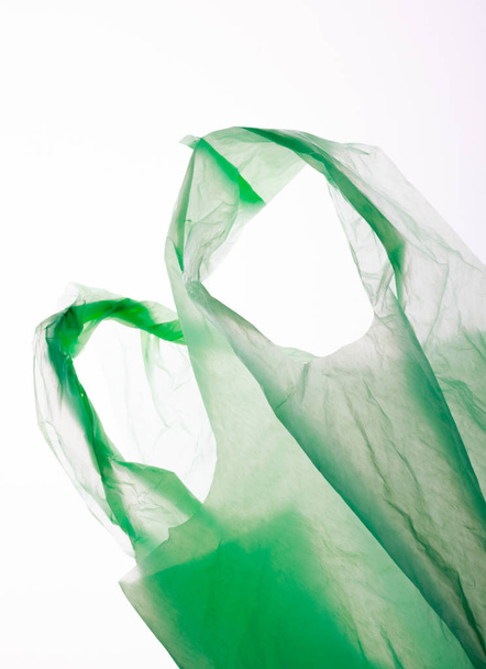 Green plastic bag  - Zdjęcie, obraz