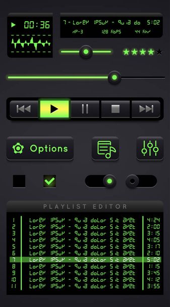 Audio player template. - Vetor, Imagem