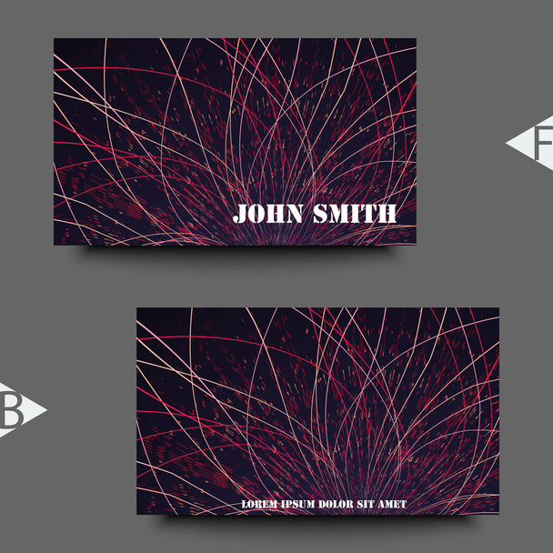 Abstract communication network background. Fractal element with lines and dots array. Big data connection complex concept. Business card template with abstract background. Eps10 Vector illustration - Vector, Image