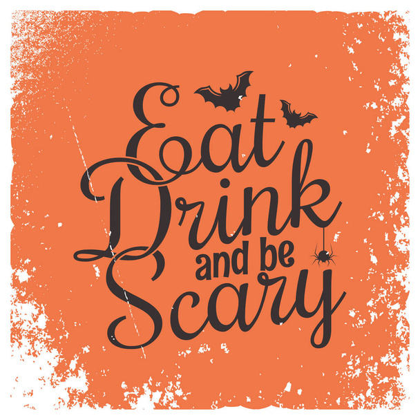 Halloween party vintage lettering background. - Vektör, Görsel