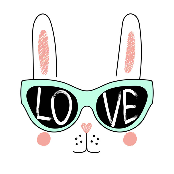 Carino coniglietto in occhiali poster
 - Vettoriali, immagini