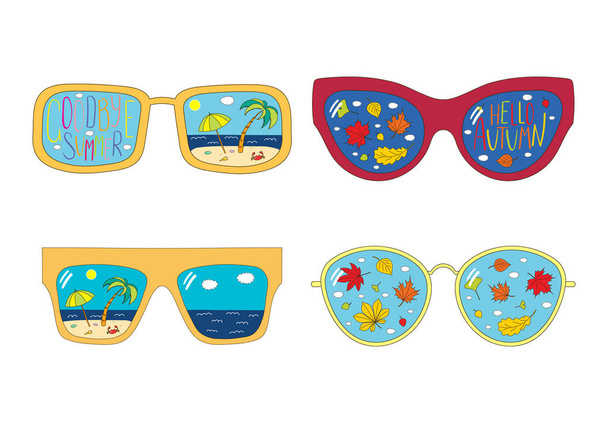 Set de gafas de sol dibujadas a mano
 - Vector, imagen