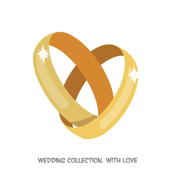 corazón anillos de boda
 - Vector, imagen