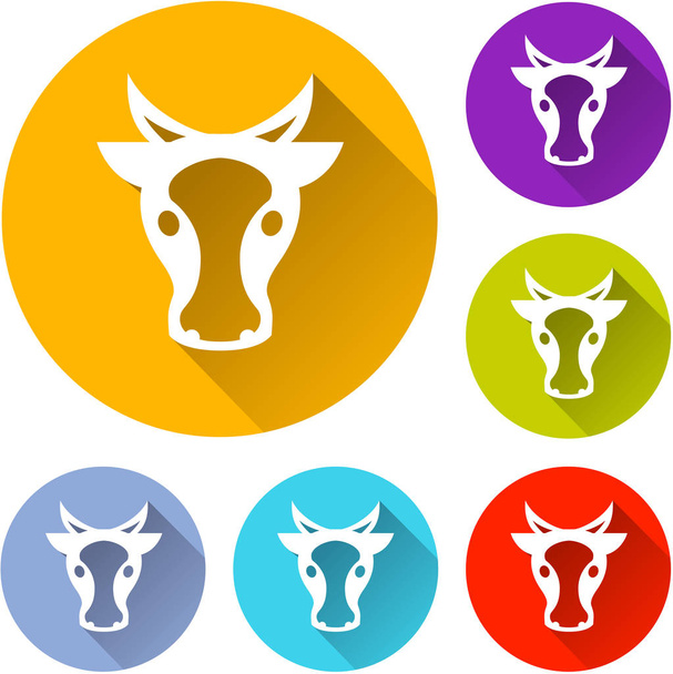 conjunto de ícones círculo de vaca
 - Vetor, Imagem