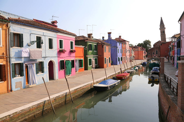Venedik İtalya Burano Adası renkli evleri - Fotoğraf, Görsel
