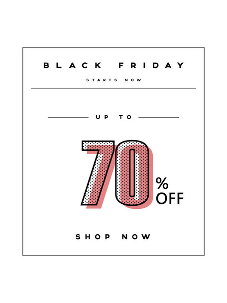 Black friday sale poster or banner vector template with creative retro typography with polka dots. Holiday season sale, special offer. - Vektör, Görsel