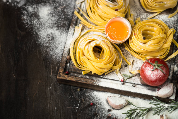 Preparation italian pasta tagliatelle - 写真・画像