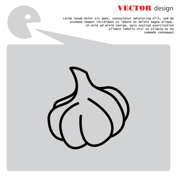 Knoflooklijn pictogram - Vector, afbeelding