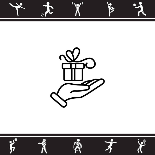 Gift in hand icon - Vector, Image