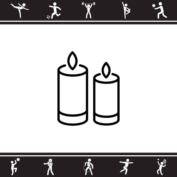zwei Kerzen Symbol - Vektor, Bild