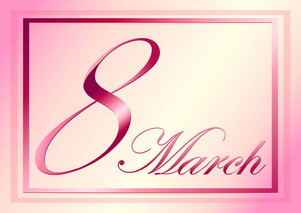 8 marzo Giornata internazionale della donna. Biglietto d'auguri
. - Vettoriali, immagini