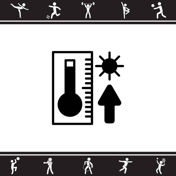 Θερμόμετρο με εικονίδιο web υψηλής θερμοκρασίας - Διάνυσμα, εικόνα