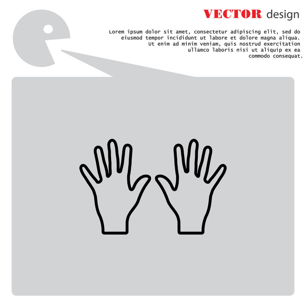  Εικονίδιο αριστερά και δεξιά χέρια - Διάνυσμα, εικόνα