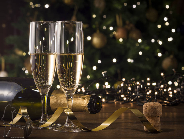 Toast champagne, new year - Fotoğraf, Görsel