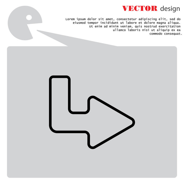 Flèche droite icône plate
  - Vecteur, image