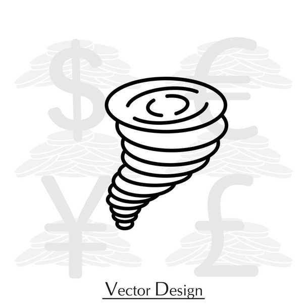 Плоская икона Торнадо - Вектор,изображение