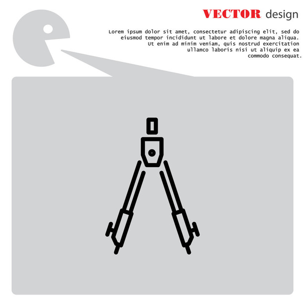 brújula matemática icono web
 - Vector, imagen