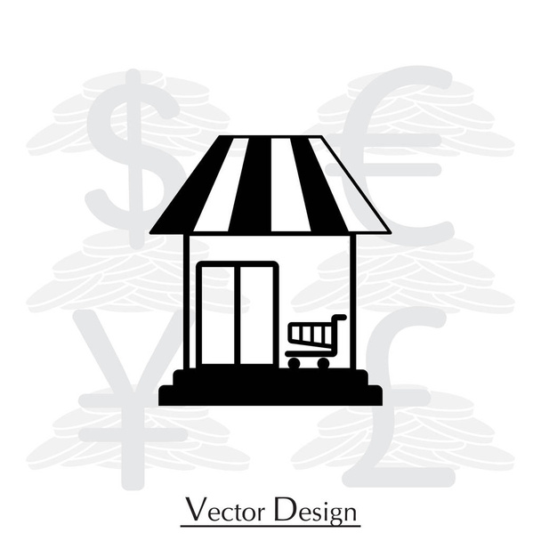 bevásárló áruház ikon - Vektor, kép