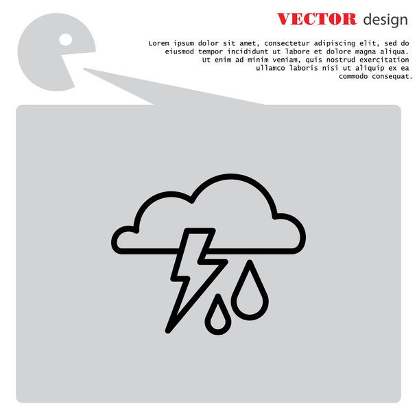 Fırtınalı hava simgesi - Vektör, Görsel