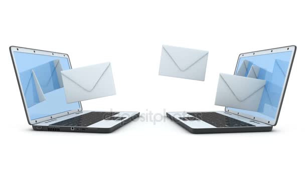 laptop και αποστολή μηνυμάτων ηλεκτρονικού ταχυδρομείου, αδιάλειπτη βρόχο και κανάλι άλφα. - Πλάνα, βίντεο