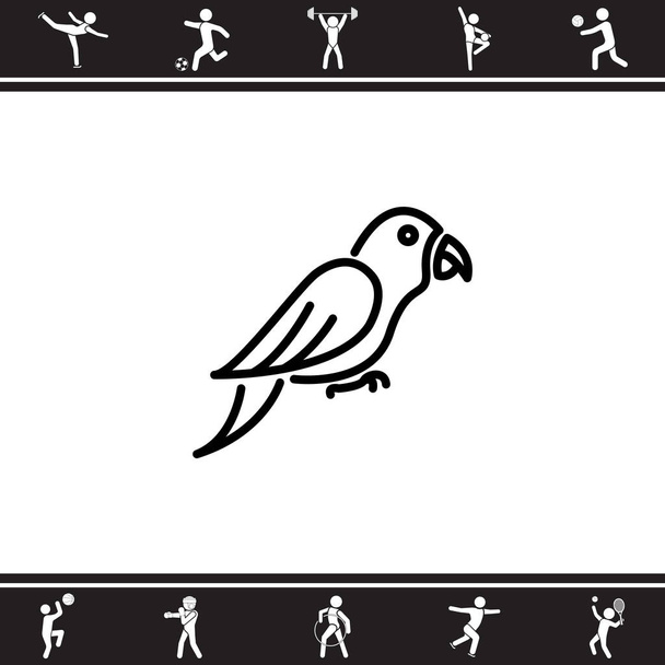 Parrot line icon - Vector, Image