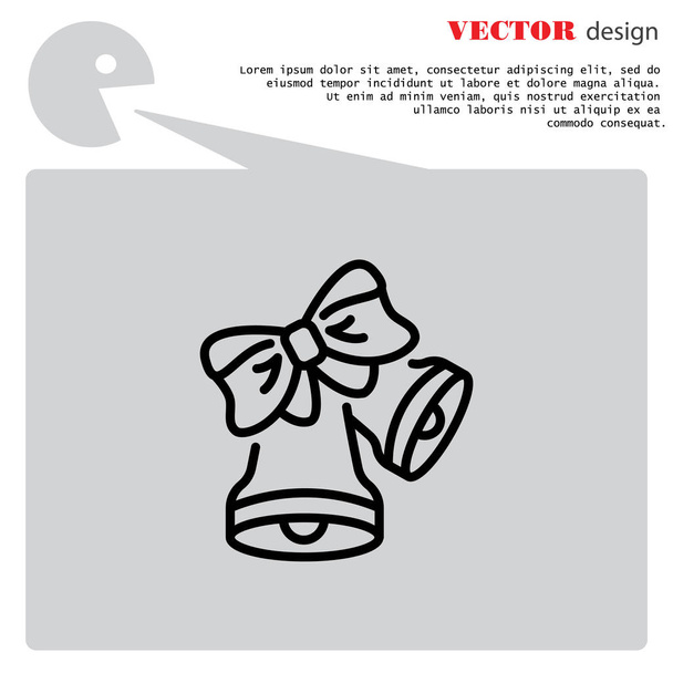  Bell with bow icon - Vector, Image