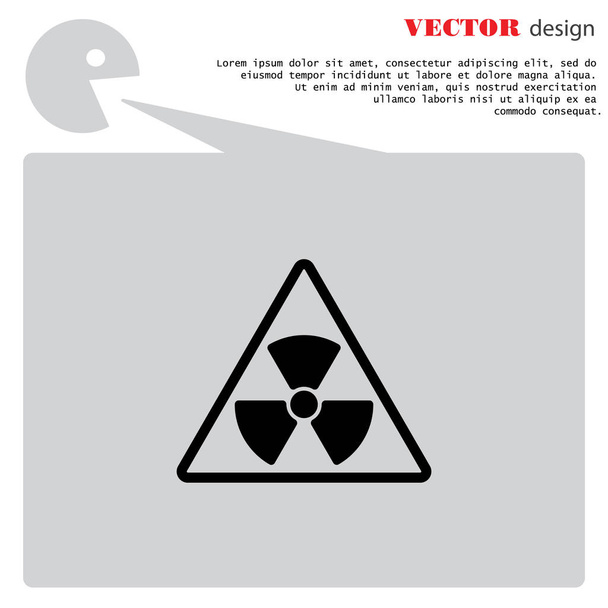 Straling gevaar web pictogram - Vector, afbeelding