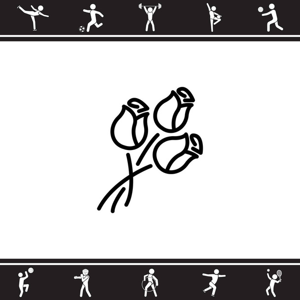 Μπουκέτο με τριαντάφυλλα εικονίδιο - Διάνυσμα, εικόνα