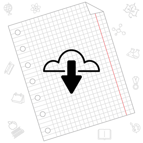 Nube icono de descarga - Vector, imagen