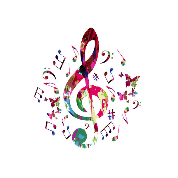 Colorful treble clef - Διάνυσμα, εικόνα