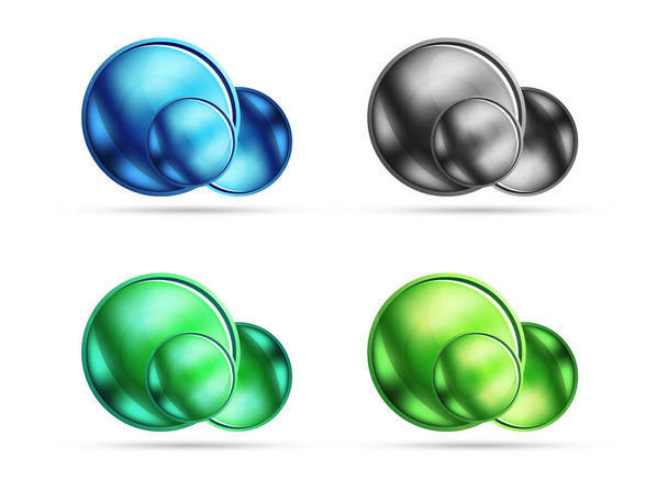 Set di cerchi a sfera lucidi in vetro bianco opaco
 - Vettoriali, immagini
