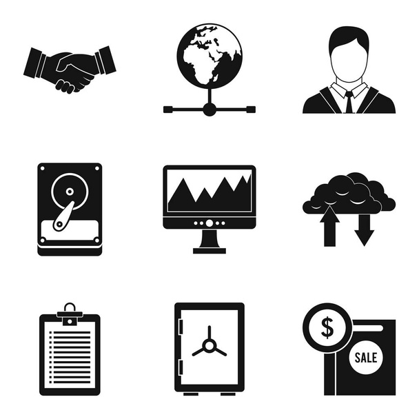 Banking protection icons set, simple style - Vector, afbeelding