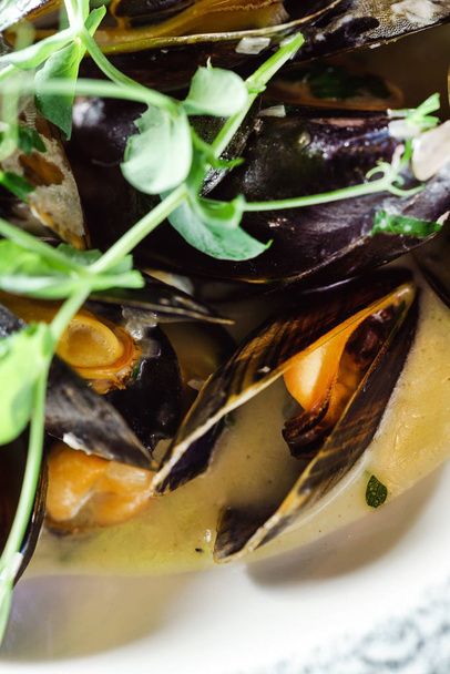 delicious steamed mussels - Фото, зображення