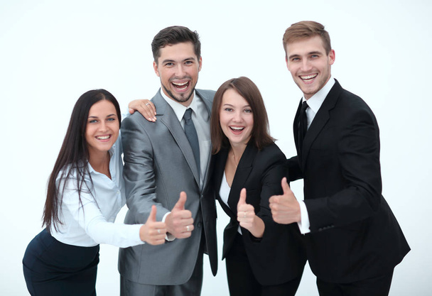 happy business team showing thumb up.i - Фото, изображение