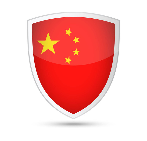 China Flag Vector Shield Icon - Vektor, obrázek