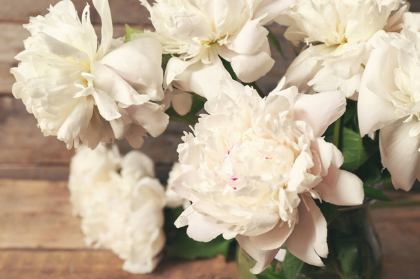 Beautiful bouquet of white peonies, closeup - Foto, Bild