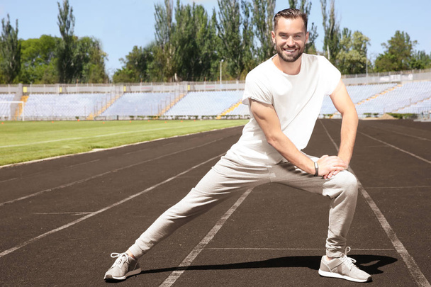 man doing sport exercises for legs - Photo, Image