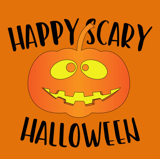 happy scary halloween greeting card - Vector, imagen